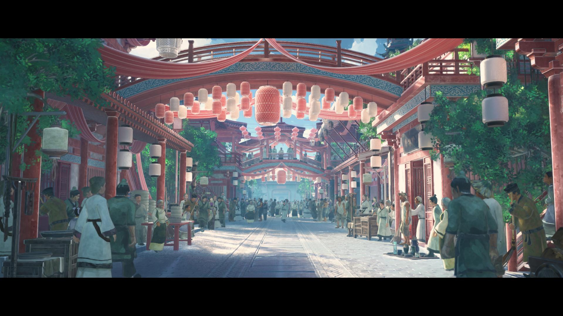 【唐朝街道】Blender古风三渲二场景2